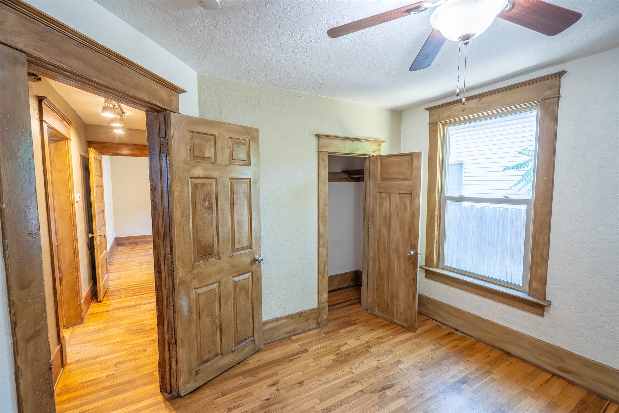 Bedroom with original doors