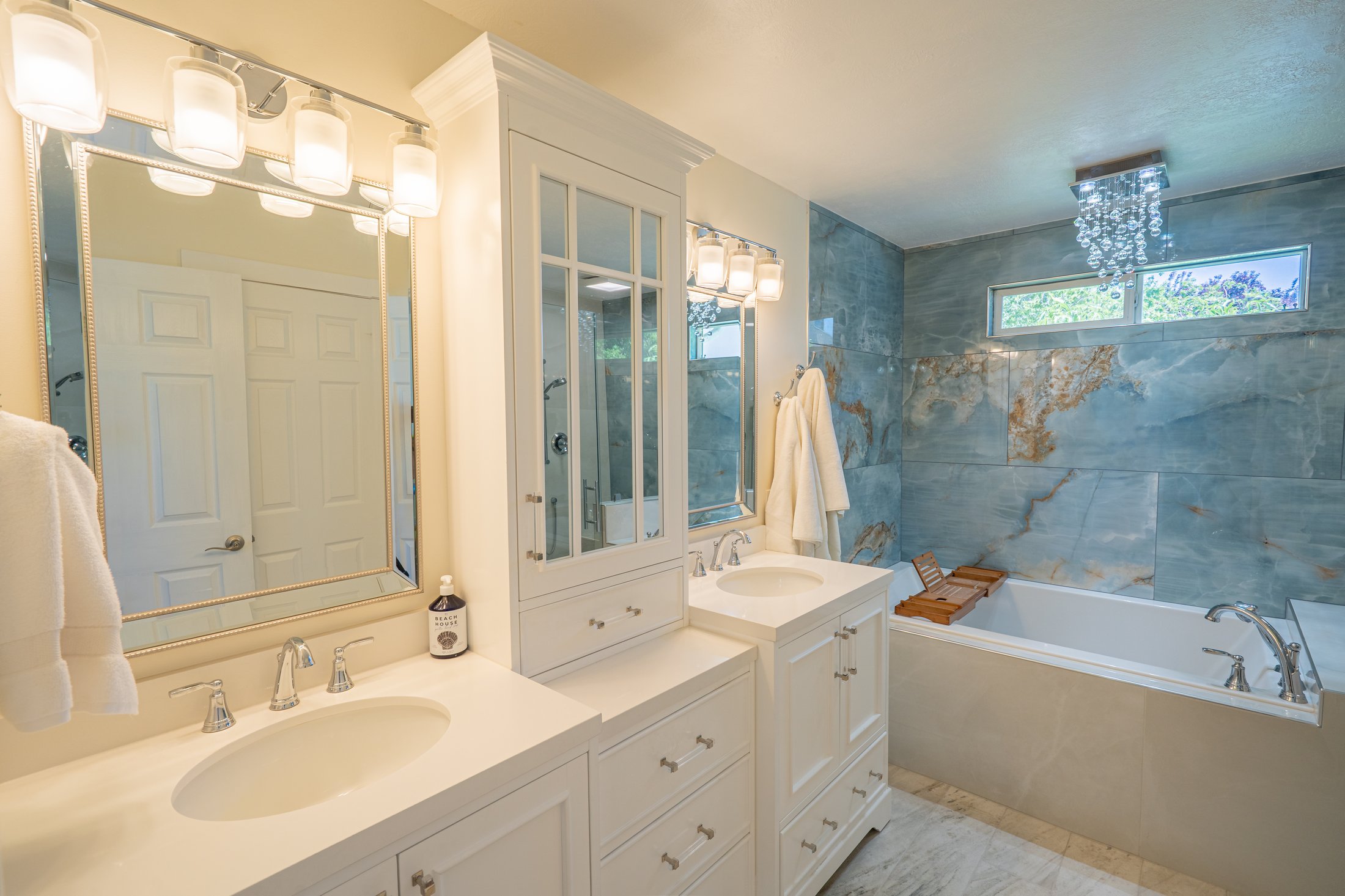The master bath, wide